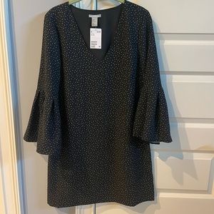 H&M polka dot dress w bell sleeves